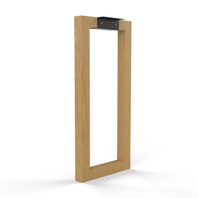 Pied de meuble cadre XL H. 80 cm Cime bois hêtre et métal noir