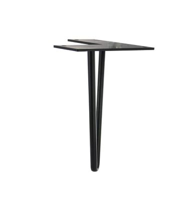 Pied de meuble en triangle en acier noir Cime H. 16 cm
