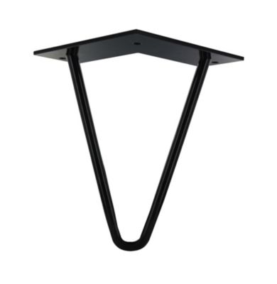 Pied de meuble triangle en acier noir H. 15 cm
