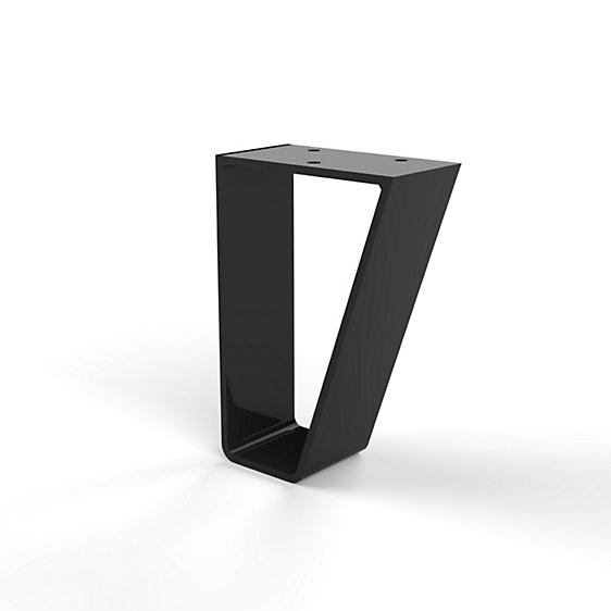 Pied de meuble triangle en acier noir H. 15 cm | Castorama