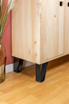 Pied de meuble triangle en acier noir H. 15 cm