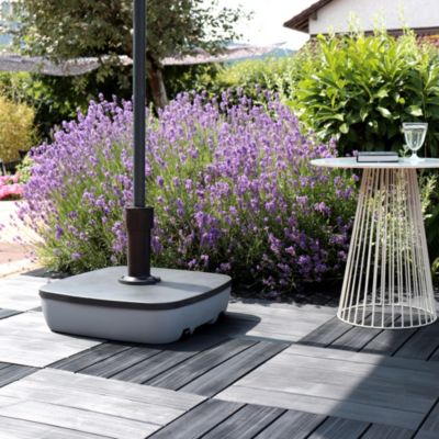 Pied de parasol avec roues EDA plastique gris 40kg