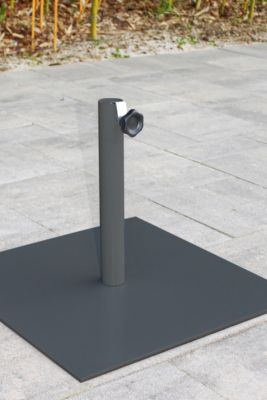 Pied De Parasol Carré VONROC 45x45cm 26kg - Métal Rempli Béton, Stable, Pour Mâts 35-48mm