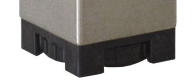 Pied de plan de travail carré en acier époxy nickelé brossé Cime Zoom H. 70 / 110 cm