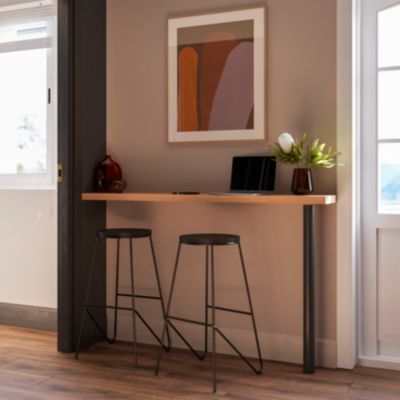 Pied de plan de travail GoodHome Nantua H. 87.5 cm / 90 cm x ø 6 cm noir, 1 pièce