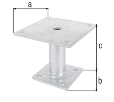 Pied de poteau platines fixes 100/150 Alberts
