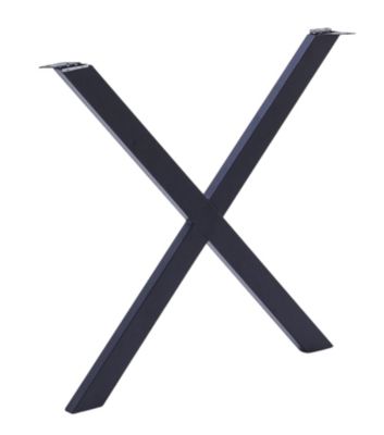 Pied de table en croix Mottez en acier noir H. 71 cm