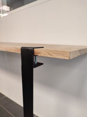 Pied de table étau Mottez en acier noir H. 73 x L. 6 x P. 3 cm