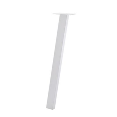 Pied de table incliné H.75 cm en métal blanc mat Mottez