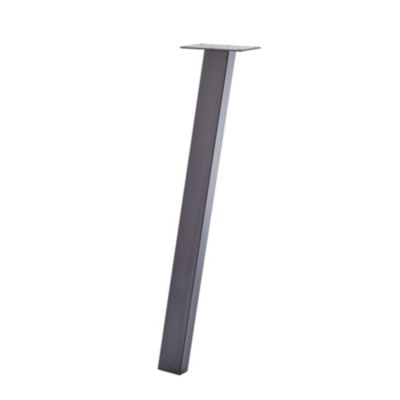 Pied de table incliné H.75 cm en métal noir mat Mottez