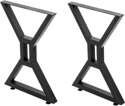 Pied de Table - Indépendantes - Métal - 71x61cm - Noir - DIY Meubles Lourds
