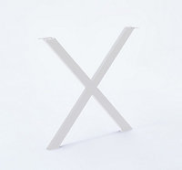 Pied de table modèle X Mottez H. 71 cm métal blanc
