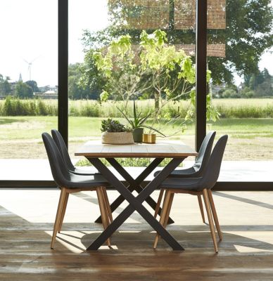 Pied de table modèle X Mottez H. 71 cm métal noir