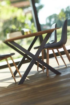 Pied de table modèle X Mottez H. 71 cm métal noir