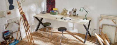 Pied de table modèle X Mottez H. 71 cm métal noir