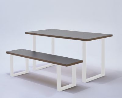 Pied de table rectangle Mottez H. 71 cm métal blanc