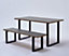 Pied de table rectangle Mottez H. 71 x l. 59 cm métal noir