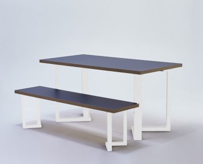 Pied de table triangle Mottez en acier blanc H. 71 cm