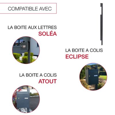 Pied latéral à sceller Noir Sablé RAL 2100 MS