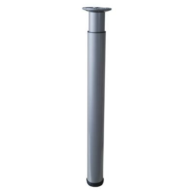 Pied métal réglable aluminium gris ø76 mm