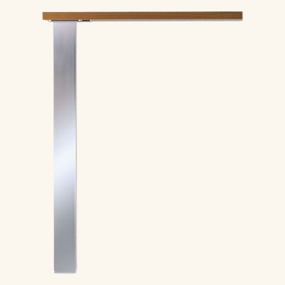 Pied plan de travail réglable Carré brossé aspect Inox H 87 x l 6 cm
