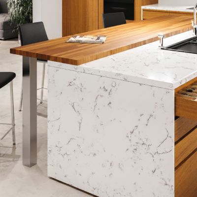 Pied plan de travail réglable Carré brossé aspect Inox H 87 x l 6 cm