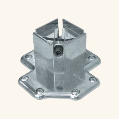 Pied plan de travail réglable Carré brossé aspect Inox H 87 x l 6 cm
