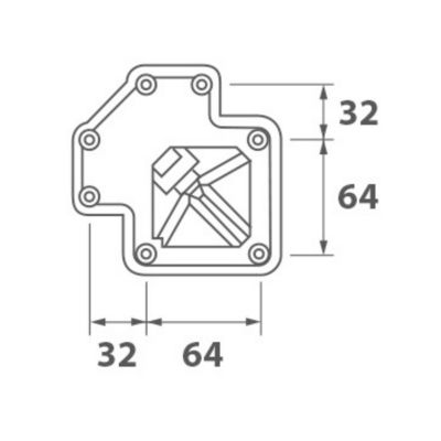 Pied plan de travail réglable Carré brossé aspect Inox H 87 x l 6 cm