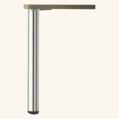 Pied plan de travail réglable Rond Chromé H 87 x l 8 cm