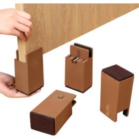 Pieds d'appui réglables pour meubles - marron pour diamètres de pieds de chaises 10-50mm avec vis de fixation, élévateurs robustes