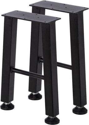 Pieds de Table - DIY - 40x28cm - Métal Noir - Salle à Manger - Style Industriel