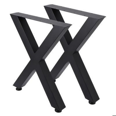 Pieds de Table - HOERFURIY - 40X38cm - Métal Noir - Design en X - Installation Facile
