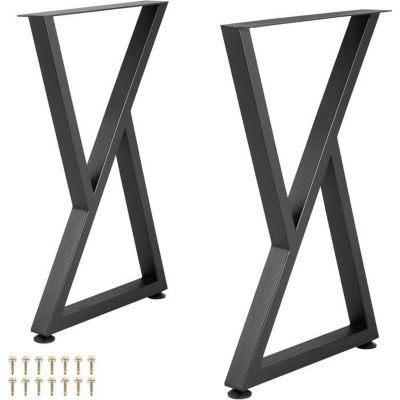 Pieds de Table - HOERFURIY - 71 X 50 CM - Acier Revêtu de Poudre - Design Industriel - 2 Pièces