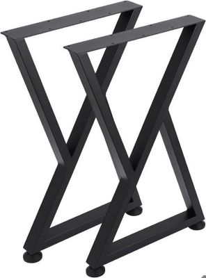 Pieds de table - PROMIRACAL - 71x45CM - Métal - Noir - Style Scandinave Moderne