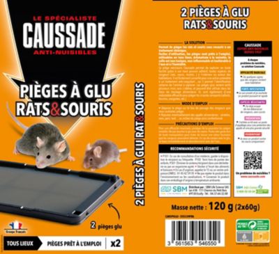 Plaque de glue pour capturer rats, souris, rongeurs