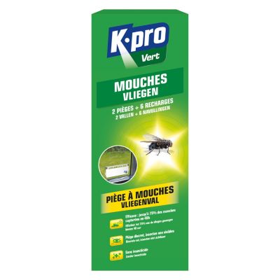Piège à mouches Kapo vert (2 pièges + 6 recharges)