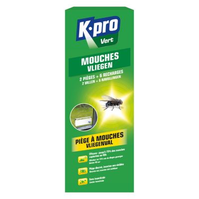 Piège à mouches Kapo vert (2 pièges + 6 recharges)