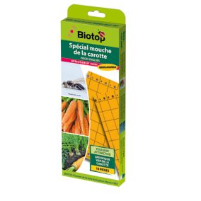Piège englué orange spécial mouche de la carotte Biotop (10 plaques)