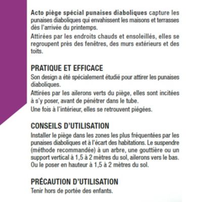 Piège spécial punaises diaboliques Acto