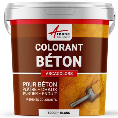 Pigments Colorants Premium pour enduit, béton, mortier, chaux, platre - ARCACOLORS Blanc - 500 gr - ARCANE INDUSTRIES