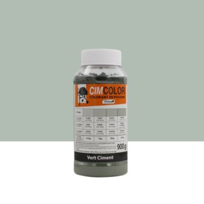 Pigments en poudre Cimcolor pour béton ciment enduit joint chaux Richard vert ciment 900g