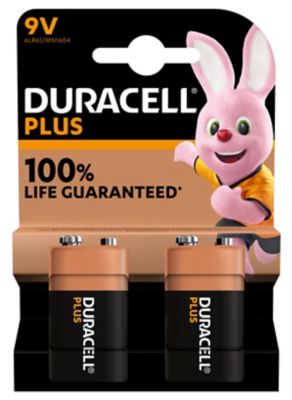 Pile alcaline 9V (6LR61) vendue par 2 Duracell Plus