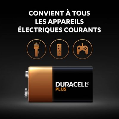 Pile alcaline 9V (PP3) Duracell Plus