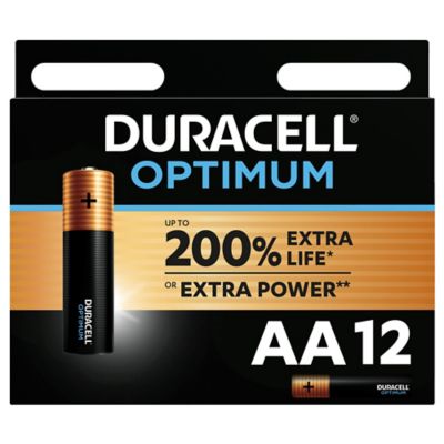 Pile alcaline AA (LR6) Duracell Optimum, lot de 12