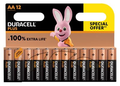 Pile alcaline AA (LR6) Duracell Plus, lot de 12