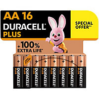 Pile alcaline AA (LR6) Duracell Plus, lot de 16