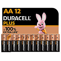 Pile alcaline AA (LR6) Duracell Plus non rechargeable, lot de 12