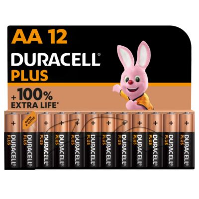 Pile alcaline AA (LR6) Duracell Plus non rechargeable, lot de 12
