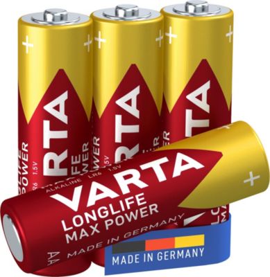 Pile alcaline AA (LR6) Varta Long-life Max Power, lot de 4