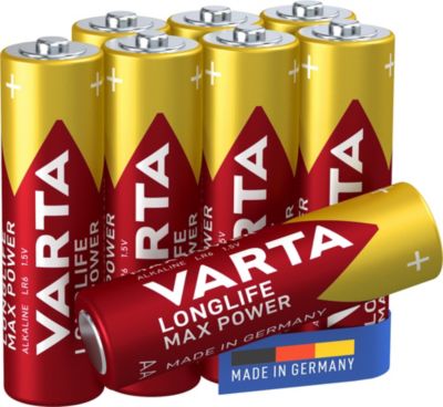 Pile alcaline AA (LR6) Varta Long-life Max Power, lot de 8